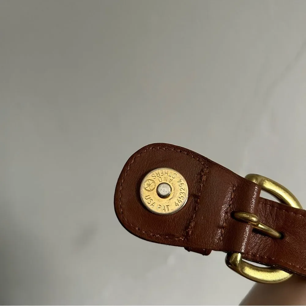 Vintage Coach 4156 Toffee Brown Leather Soho Belted Bucket Buckle Pouch Bag